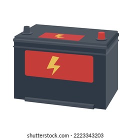 Car battery on white background