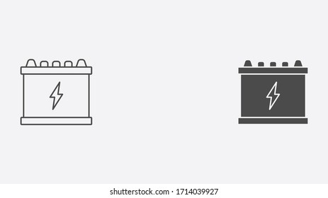 Symbol für die Umrisslinie des Autos und die gefüllte Vektorillustration