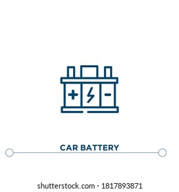 car battery outline vector icon. simple element illustration. car battery outline icon from editable industry concept. can be used for web and mobile
