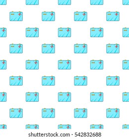 Car battery pattern. Cartoon illustration of car battery vector pattern for web