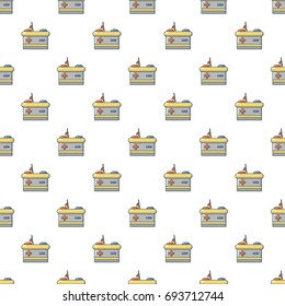 Car battery pattern in cartoon style. Seamless pattern vector illustration