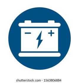 car battery piece flat icon vector illustration design