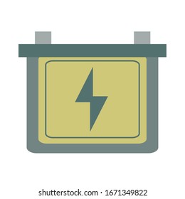 Diseño de ilustración vectorial de la pieza plana de la batería de camión