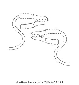 Car Battery power jumper cable icon vector illustration simple design