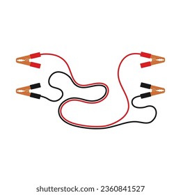 Car Battery power jumper cable icon vector illustration simple design