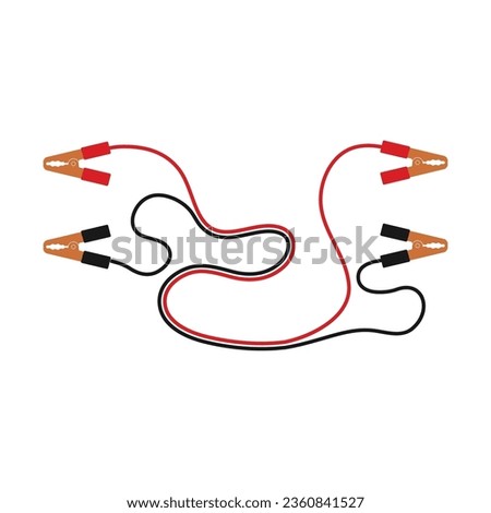 Car Battery power jumper cable icon vector illustration simple design