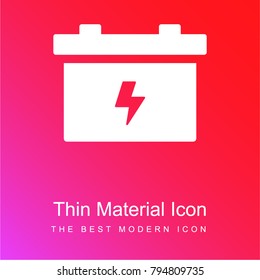 Car battery red and pink gradient material white icon minimal design