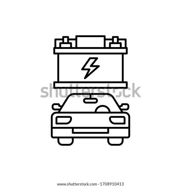 Car battery, car repair icon. Simple line,\
outline vector elements of garage icons for ui and ux, website or\
mobile application