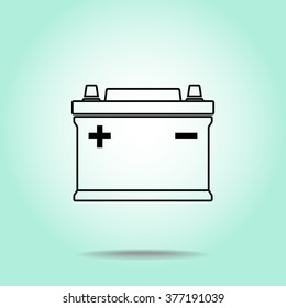 Car battery sign icon, vector illustration. Flat design style