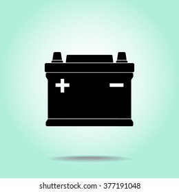 Car battery sign icon, vector illustration. Flat design style