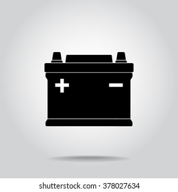 Car battery sign icon, vector illustration. Flat design style 