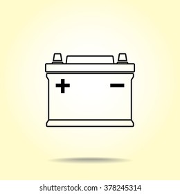 Car battery sign icon, vector illustration. Flat design style 
