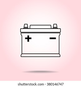 Car battery sign icon, vector illustration. Flat design style 