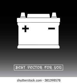 Car battery sign icon, vector illustration. Flat design style 