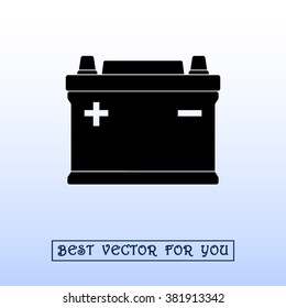 Car battery sign icon, vector illustration. Flat design style 