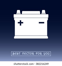 Car battery sign icon, vector illustration. Flat design style 