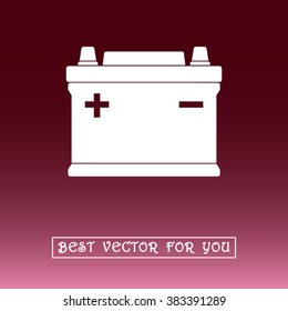 Car battery sign icon, vector illustration. Flat design style 