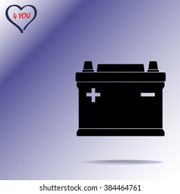 Car battery sign icon, vector illustration. Flat design style 