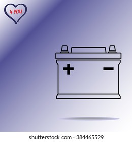Car battery sign icon, vector illustration. Flat design style 