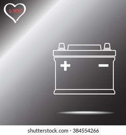 Car battery sign icon, vector illustration. Flat design style 