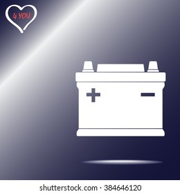 Car battery sign icon, vector illustration. Flat design style 