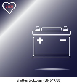 Car battery sign icon, vector illustration. Flat design style 