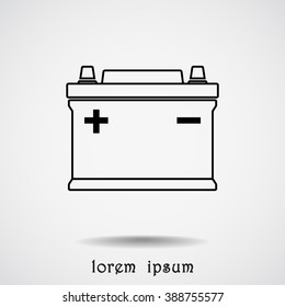 Car battery sign icon, vector illustration. Flat design style 