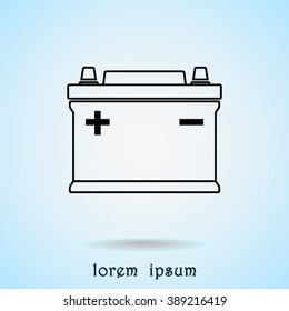 Car battery sign icon, vector illustration. Flat design style 