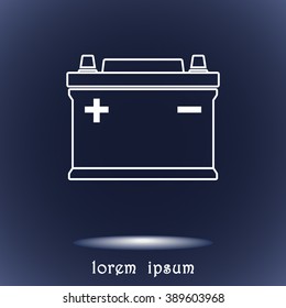 Car battery sign icon, vector illustration. Flat design style 