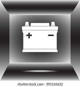 Car battery sign icon, vector illustration. Flat design style 