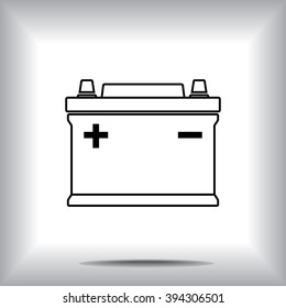 Car battery sign icon, vector illustration. Flat design style 