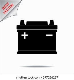 Car battery sign icon, vector illustration. Flat design style 
