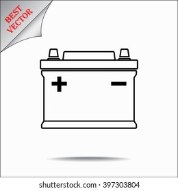 Car battery sign icon, vector illustration. Flat design style 