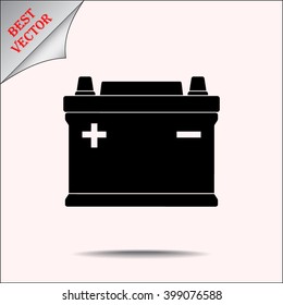 Car battery sign icon, vector illustration. Flat design style 