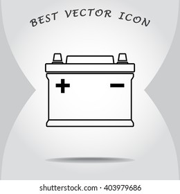 Car battery sign icon, vector illustration. Flat design style 