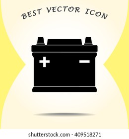 Car battery sign icon, vector illustration. Flat design style 