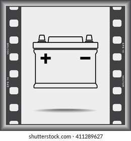 Car battery sign icon, vector illustration. Flat design style 