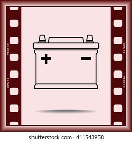 Car battery sign icon, vector illustration. Flat design style 