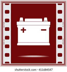 Car battery sign icon, vector illustration. Flat design style 