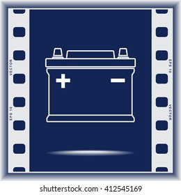 Car battery sign icon, vector illustration. Flat design style 