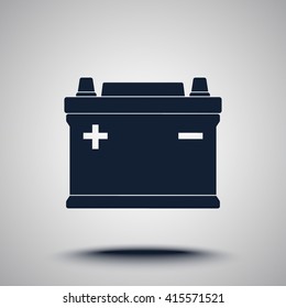 Car battery sign icon, vector illustration. Flat design style 