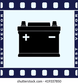 Car battery sign icon, vector illustration. Flat design style 