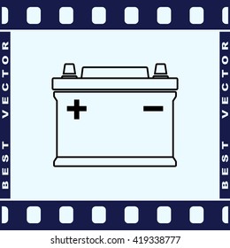 Car battery sign icon, vector illustration. Flat design style 