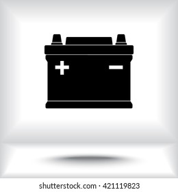 Car battery sign icon, vector illustration. Flat design style 