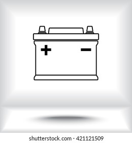 Car battery sign icon, vector illustration. Flat design style 