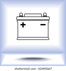 Car battery sign icon, vector illustration. Flat design style 
