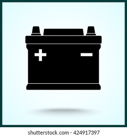 Car battery sign icon, vector illustration. Flat design style 
