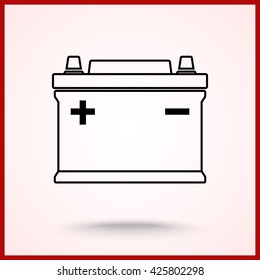 Car battery sign icon, vector illustration. Flat design style 
