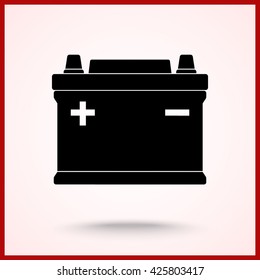 Car battery sign icon, vector illustration. Flat design style 