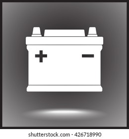 Car battery sign icon, vector illustration. Flat design style 